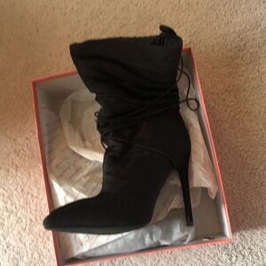 Puffer heeled boots wide fit